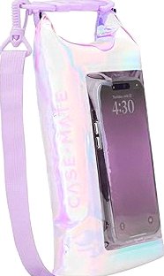 Case-Mate Soap Bubble Mini IP68 Waterproof Bucket Bag - Roll Top Dry Bag 2L Cap with Waterproof Pouch for Swimming Kayaking Boating Travel and More - for Phones Up to 7" - Iridescent product image
