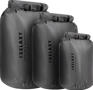 Frelaxy Waterproof Dry Bag 2 Pack/3 Pack, Lightweight Portable Dry Bags, 5L & 15L & 25L Durable Dry Sack Set Keep Gear Dry for Hiking, Camping, Boating, Backpacking, Kayaking (3 Pack - Gray) product image