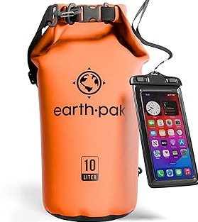 Earth Pak Waterproof Dry Bag - Roll Top Waterproof Backpack Sack Keeps Gear Dry for Kayak with Waterproof Phone Case product image