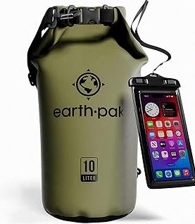 Earth Pak Waterproof Dry Bag - Roll Top Waterproof Backpack Sack Keeps Gear Dry for Kayak with Waterproof Phone Case product image