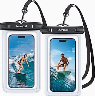 Lamicall Waterproof Phone Pouch Case - [2 Pack][Easy Lock & Heavy Duty] IPX8 Water Proof Cell Phone Dry Bag for Beach, Gift Protector for iPhone 17 16 15 14 13 12 11 Pro Max Plus Air, Galaxy S25, 4-7" product image