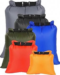 Dry Bags Waterproof Set, 6-Pack Ultralight Waterproof Bags Small Stuff Sack Water Proof Bag Dry Sacks, Outdoor Dry Bag Keep Gear Dry for Backpacking Hiking Boating Camping Travel product image