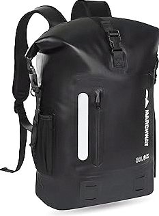 MARCHWAY Roll Top Waterproof Backpack, Floating Dry Bag 20L/30L/45L with Ergonomic Rectangular Base, Cushioned Back, Hip Strap for Hiking Camping Kayaking Travel (Black, 30L) product image