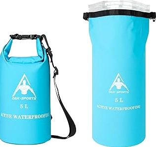 Oak-Sports Dry Bag Waterproof Backpack 5L/10L/20L, Roll Top Lightweight Beach Bag with Double Zipper Seal for Swimming, Kayaking, Hiking, Boating, Adjustable Shoulder Strap product image