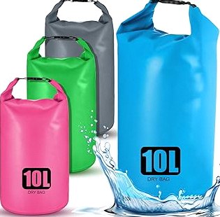 Shappy 4 Pcs Waterproof Dry Bag Floating Waterproof Dry Bag Backpack Durable Lightweight PVC Marine Dry Bags for Travel Kayaking Rafting Boating Swimming Camping Hiking Fishing(10 L) product image