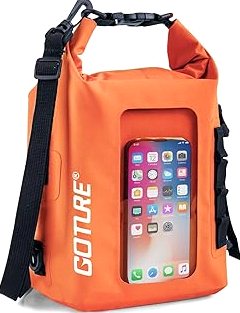 Goture Dry Bag, 5L Waterproof Bag with Shoulder Straps, 500D PVC Small Dry Sack Touchscreen Waterproof Backpack Phone Pouch, Roll Top Crossbody for Kayaking, Boating, Fishing, Camping, Beach, Travel product image
